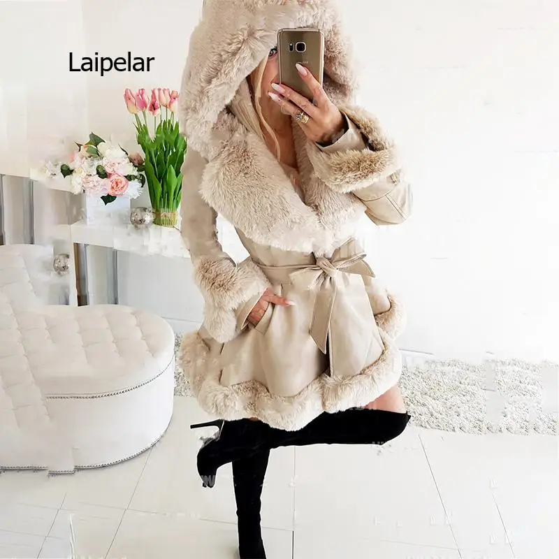 Warm Women\'s Winter Parka Coats Long Cotton Casual Fur Hooded Jackets Women Thick Warm Winter Parkas Female Overcoat Skirt Coat