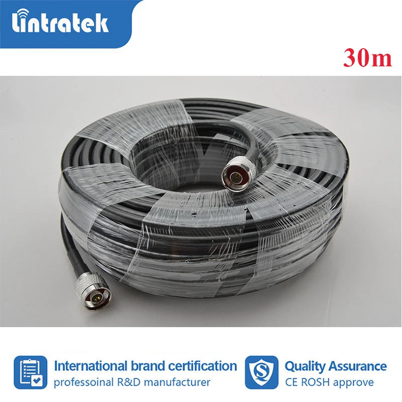 Lintratek 10-30m meter 5D Coaxial Cable 50ohm N Male to N Male For 2G 3G 4G Cell Mobile Phone Signal Booster Repeater Amplifier