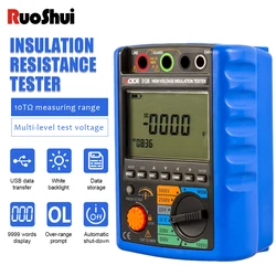 High Voltage Insulation Tester Digital Earth Ground Resistance Meter Ohm Real LCD Backlight Megometro 5000V Megohmmeter Voltmete