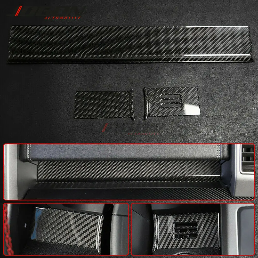 

3pcs Car Interior Front Console Dashboard Glove Box Panel Trim For Ford F150 F-150 Raptor 2015- 2019 2020 Real Carbon