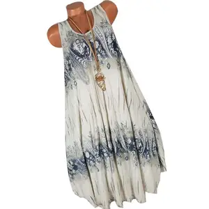 Hot sales !!! Female Floral Summer Impression around the loose -free neck plused plus tank dress 8 Main Sales Dresses Promotion - №1