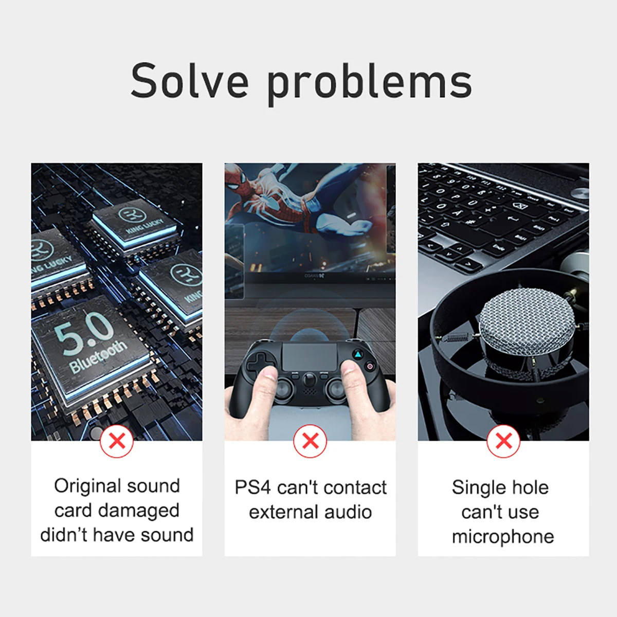 ORICO USB External Sound Card 2-in-1 Audio Adapter 3.5mm Microphone Earphone Interface Volume Adjustable Soundcard For PS4 Phone