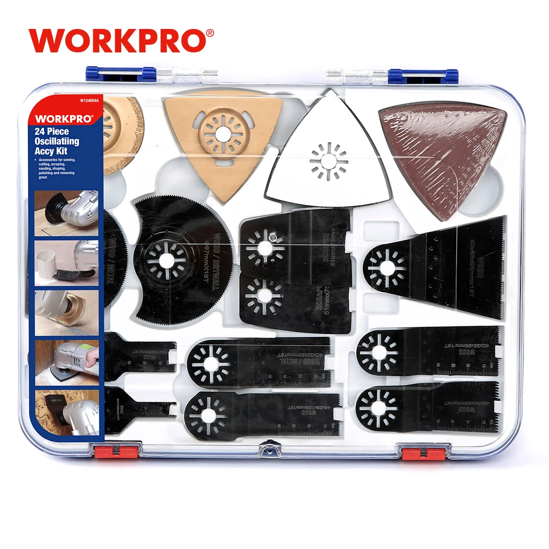 WORKPRO 24 PCS Power Saw Blades Oscillating Tool Accessories for Electric Saw Power Tool Accessories