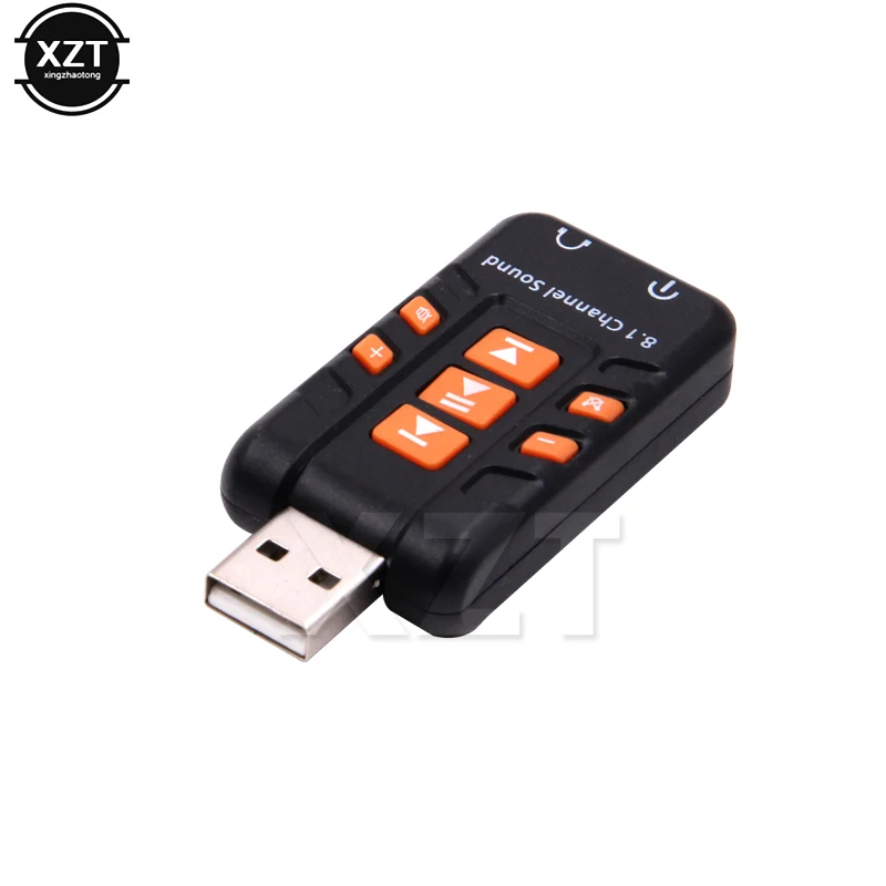 8.1 USB 스테레오 오디오 어댑터, 외부 채널 사운드 카드, Windows XP, 2000, Vista, 7, PC 및 노트북용 3D USB 오디오 어댑터