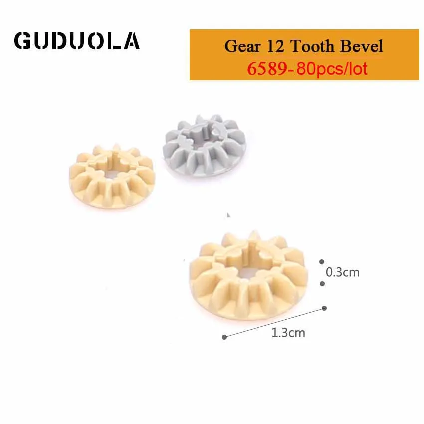 

Guduola Parts 6589- Gear 12 Tooth Bevel Building Block MOC Model Assembles Particles Educational Bricks Toys 80pcs/lot