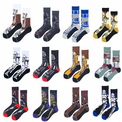 Creative Harajuku Fashion Men women's socks Cotton Unisex socks Star Wars socks R2-D2 Cosplay Socks Wookiee Jedi Knight Socks