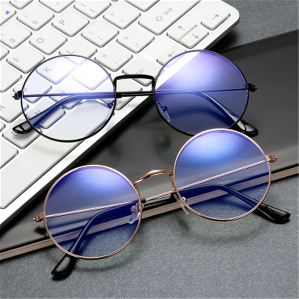 Computer Glasses Anti Blue Ray Glasses Blue Light Blocking Glasses Optical Eye Spectacle UV Blocking Gaming Filter Round Glasses