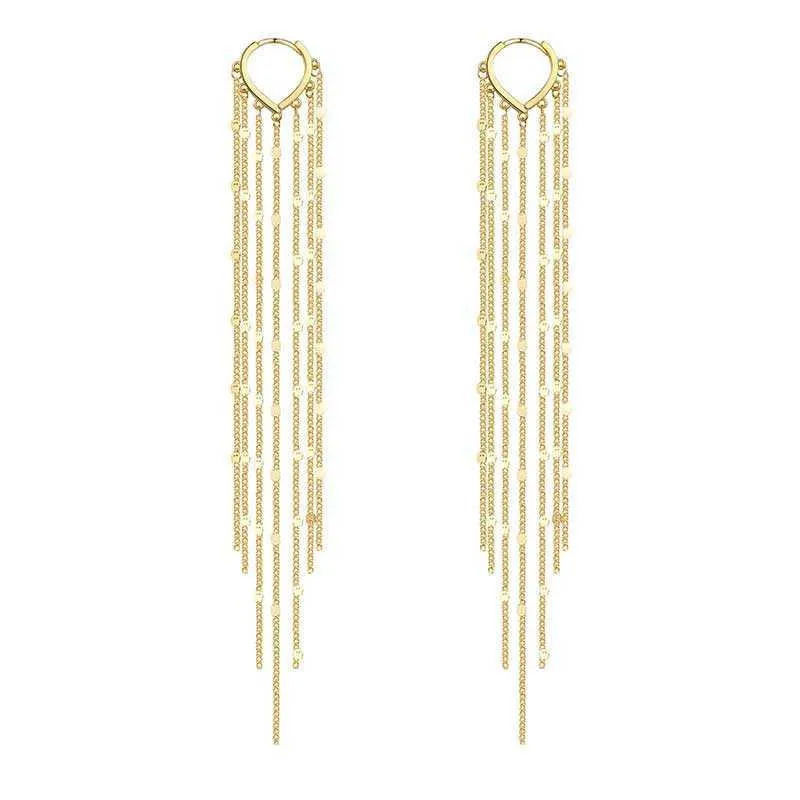 Glänzende lange Quasten-Glitzer-Tropfenohrringe für Damen, modische lange Kette, baumelnde Ohrringe, Hochzeit, Party, Schmuck, Geschenke – Detail 1