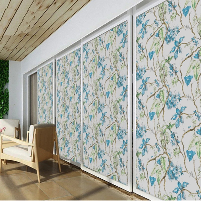 Glue Free Self-adhesive Shading Sunscreen Glass Film, Matte Paper, Sliding Door, Window Grilles, Glass Paste, 45-90cm x 200cm