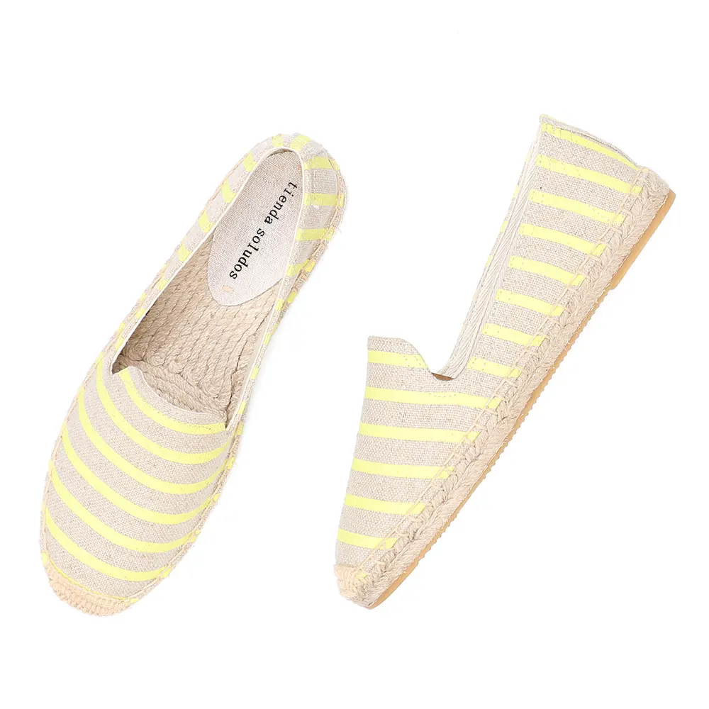 

2021 Sale Time-limited Platform Hemp Rubber Slip-on Casual Striped Zapatillas Mujer Sapatos Womens Espadrilles Flat Shoes