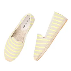 Sale Time-limited Platform Hemp Rubber Slip-on Casual Striped Zapatillas Mujer Sapatos Womens Espadrilles Flat Shoes