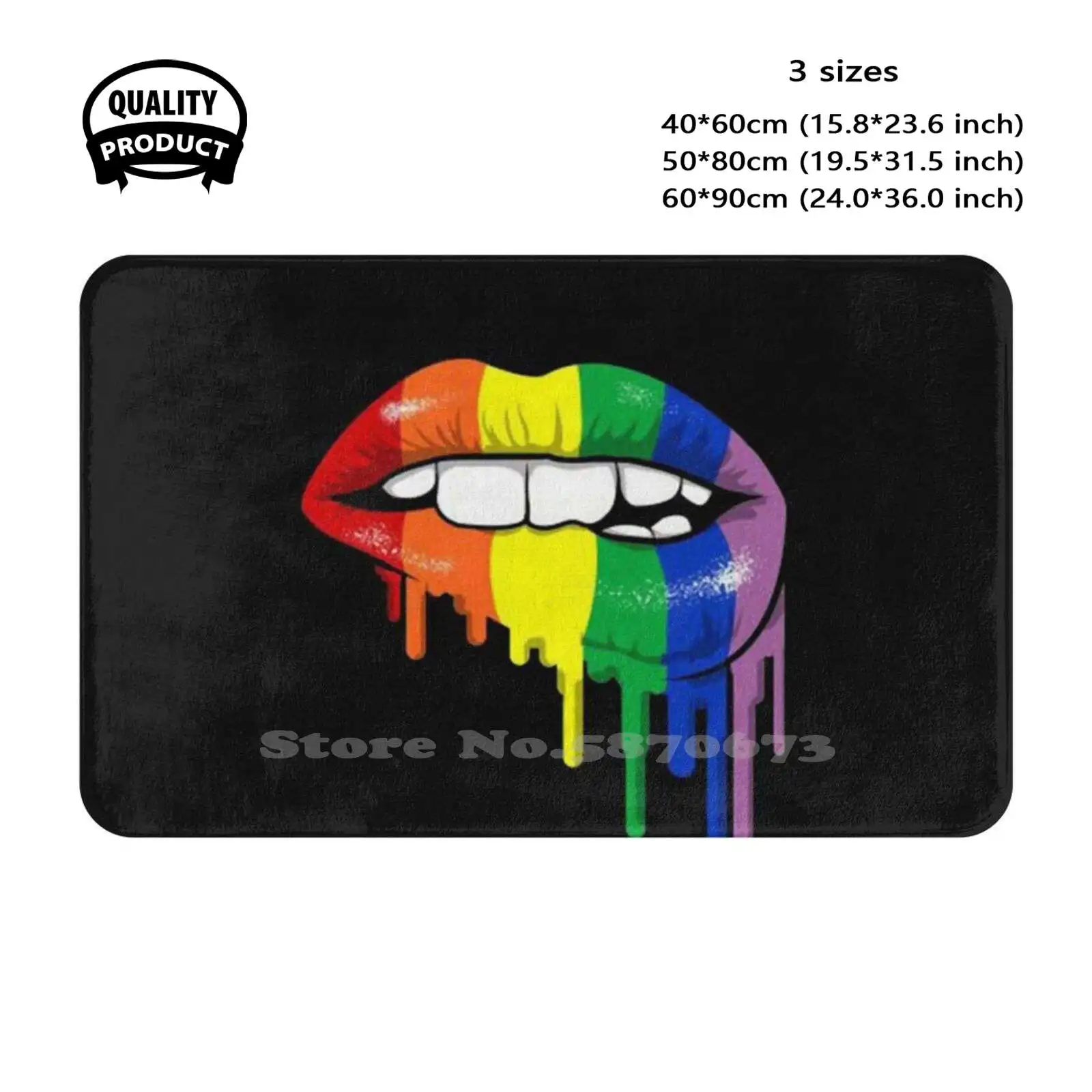 Lgbt Lips Soft Cushion Home Carpet Door Mat Car Rug Gay Pride Bisexual Drag Race Homosexual Lipstick Rpdr Cute Kiss Lgbt Flag