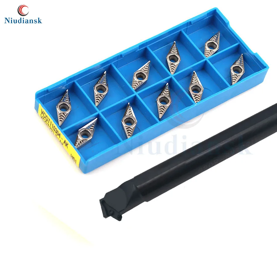 1 pz S20R-SVZCR11 portautensili per tornitura interna S20R-SVZCL11 pergolato 10 pz VCGT1103 inserti in metallo duro Set di utensili per tornio CNC