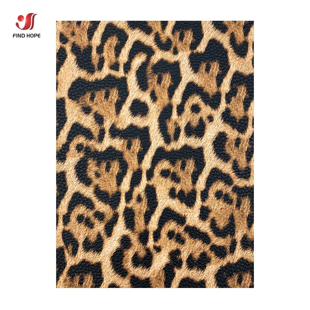 Leopardo impresso pu couro sintético tecido de costura alta qualidade couro para fazer bolsa casaco cabelo laços brinco decoração da boneca presente