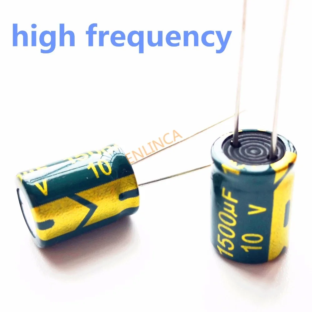 10-500 pçs/lote 10v 1500UF 10*13 10 alta freqüência de baixa impedância capacitor eletrolítico de alumínio 1500uf 20% v