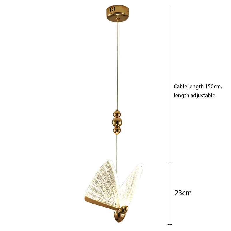 Lampes suspendues papillon modernes, lustre d'escalier de luxe pour chambre à coucher, éclairage intérieur en frêne, meubles de salle à manger