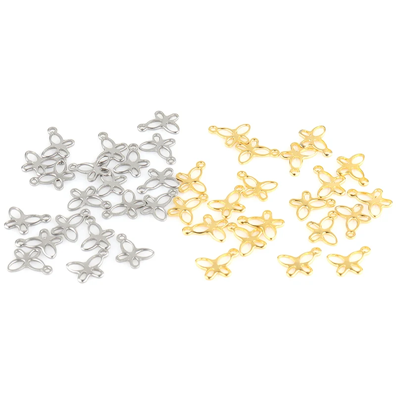 20Pcs/ชุด Amulet ทองผีเสื้อ Amulet ทำด้วยมือจี้สำหรับ DIY สร้อยคออัญมณีส่วนประกอบ HXD