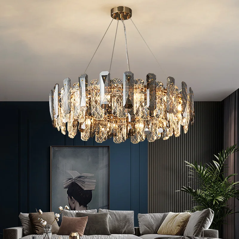 

Postmodern K9 Crystal Luxury LED Chandelier Lighting Dining Living Room E14 New Hanging Lamp Bedroom Lobby Home Deco Fixtures