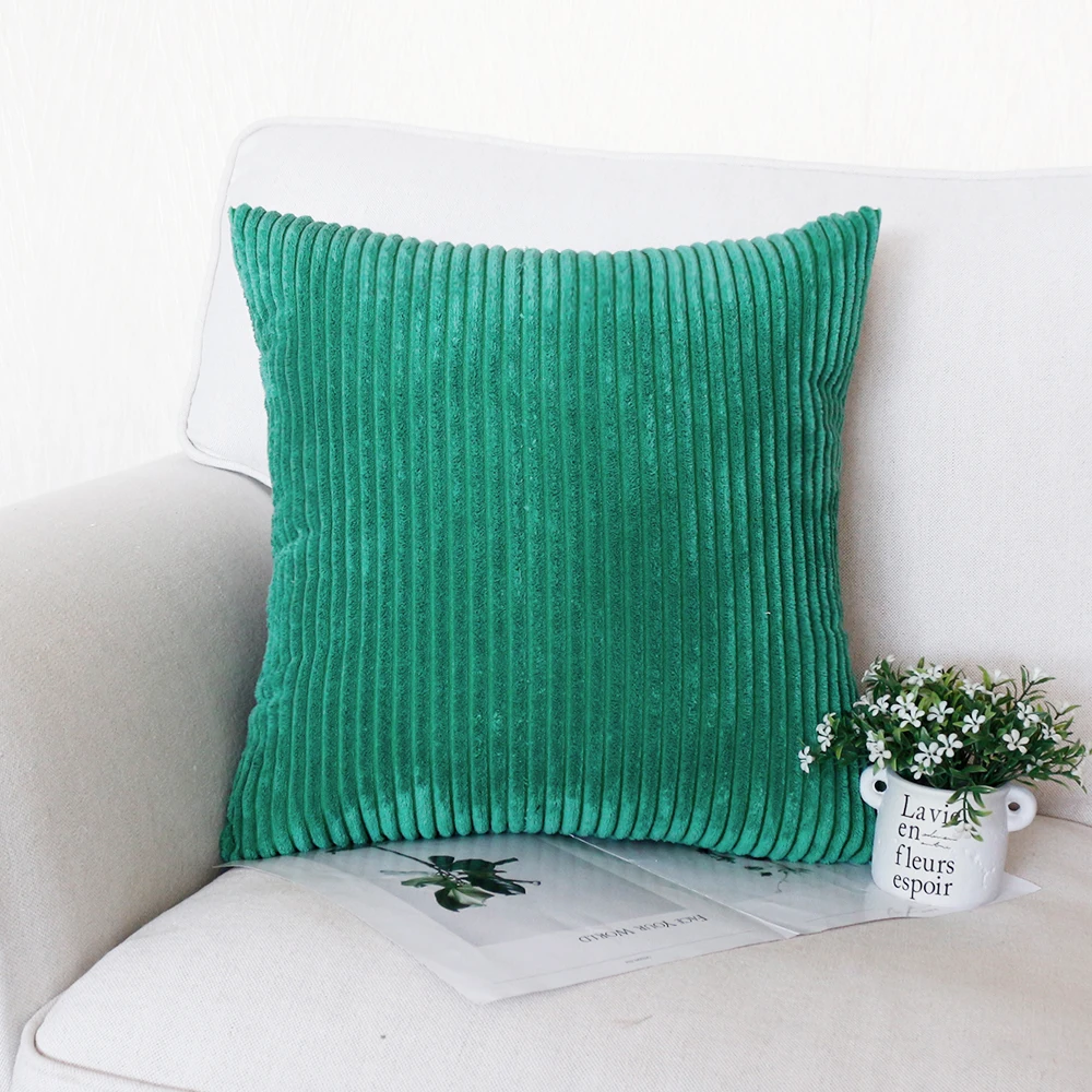 Gestreifter Cordstoff, einfarbig, Kissenbezug, 45/50/60 cm, Sofa-Bett-Dekoration, klassischer einfacher Kissenbezug NPCJC-C – Detail 15