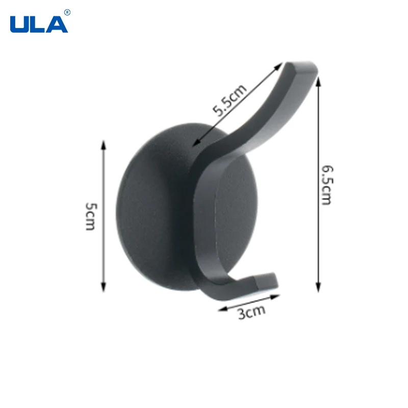 ULA Self Adhesive Wall Coat Rack Key Holder Rack Towel Hooks Clothes Rack Hanging Hooks Bathroom Accessories Space Saving