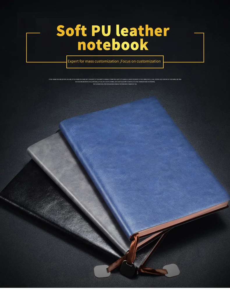 Free Lettering A5 B5 Soft Leather Cover Business Planner Notebooks With Pendant Customized Student Journals Diary With Logo
