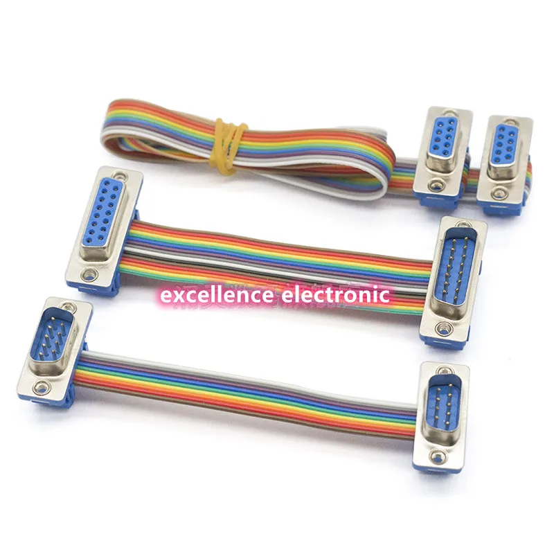 1pcs D-SUB DIDC 9 15 25 37Pin DB9 DB15 DB25 DB37 Male Female Cable D-SUD serial port connector adapter RS232 COM Extension Cable