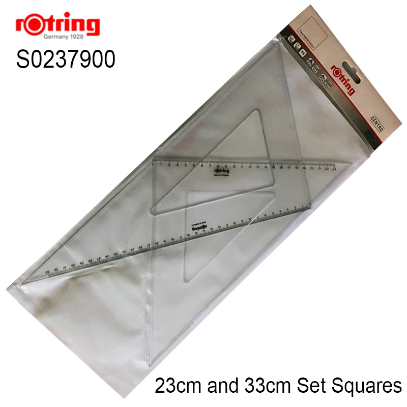 Rotring transparent Set Square Triangular Ruler 2pcs drawing tools