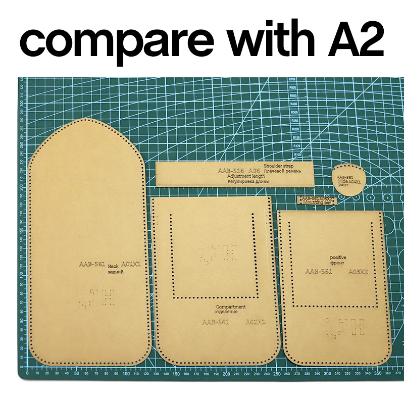 Leather diy hand tool mobile phone bag shoulder messenger bag pattern drawing template kraft paper proofing design mold