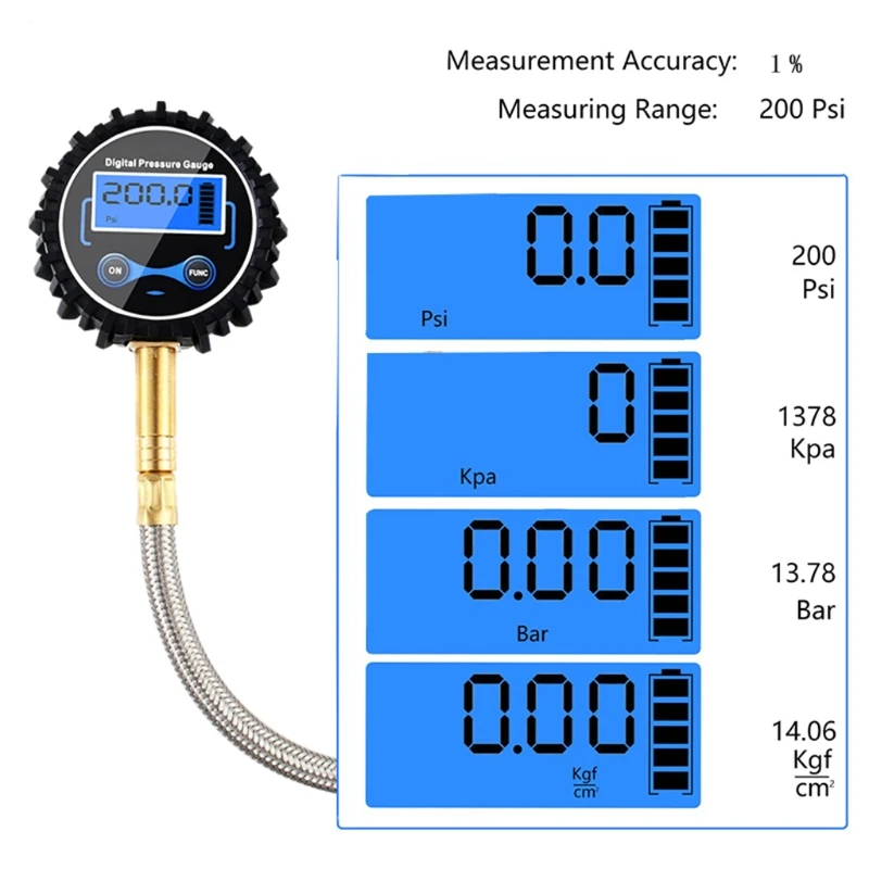 Rapid Tyre/Tire Deflator Car Tire Pressure Gauge Air Deflators Off-Road Vehicle 4-WD 4x4 Accessories w/ Pressure