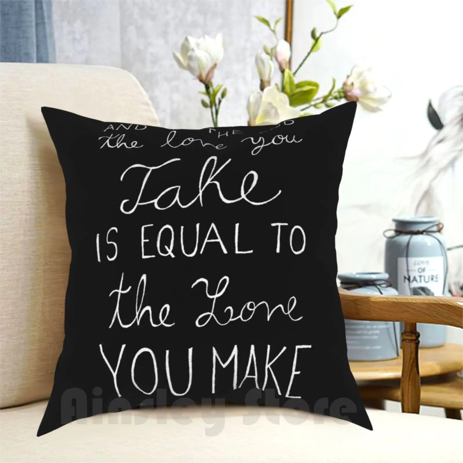 And In The End The Love You Take Is Equal To The Love You Make Pillow Case Printed Home Soft Throw Pillow Lyrics Song