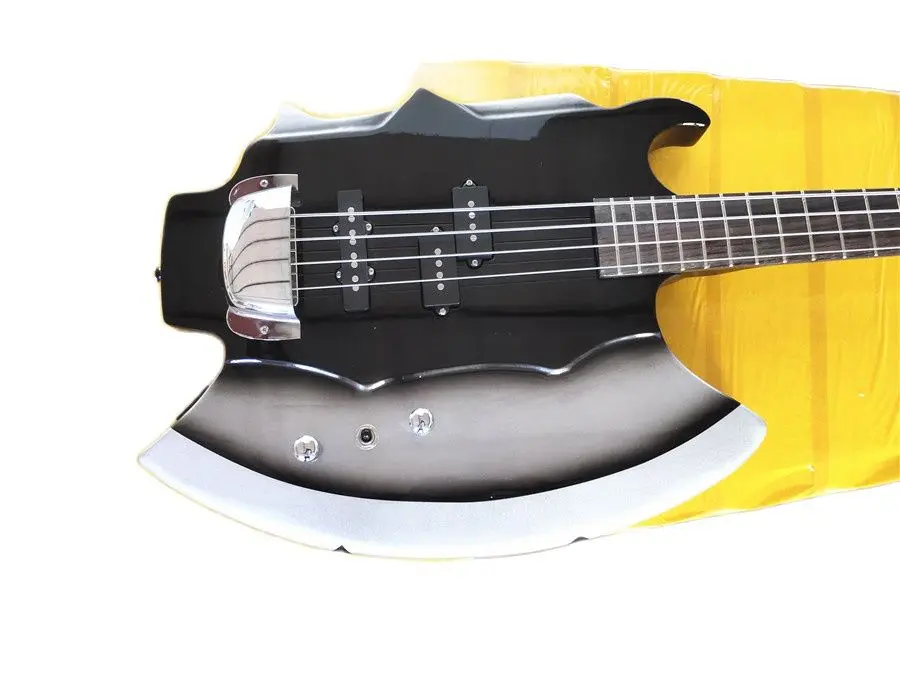 HOT!2022 wholesale Custom 4-String Bass Guitar with Axe Signiture and Shape,free shipping