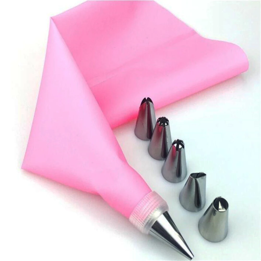 8 Pieces Cream Pastry Bag DIY Cake Decoration Pastry Nozzles Cake Decoration Accessories Pastry Syringe Sleeve Pastry Cream gun