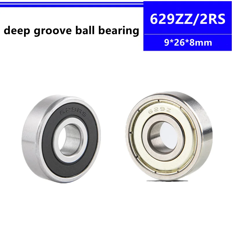 

50pcs 629ZZ 629-2RS 629-2Z 629RS 629 2RS miniature ball bearing 9*26*8 mm deep groove ball bearing 9x26x8 mm R-2690ZZ