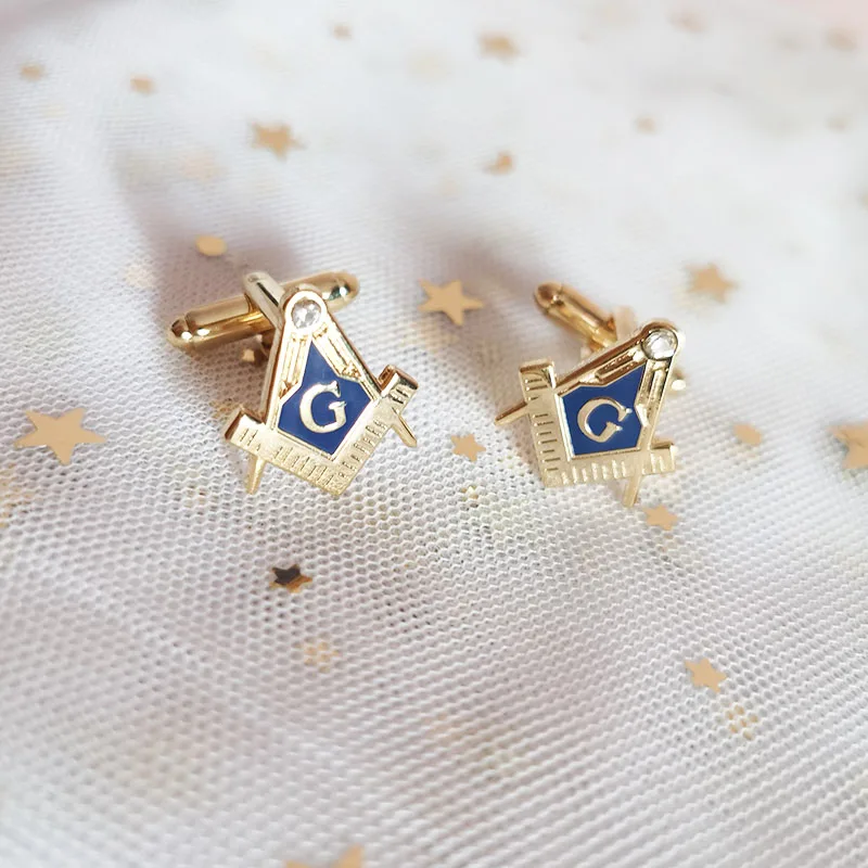 Hard Enamel Masons Cuff Links Square and Compass G Cufflinks for Freemason Sleeve Button Freemasonry Masonic Crafts