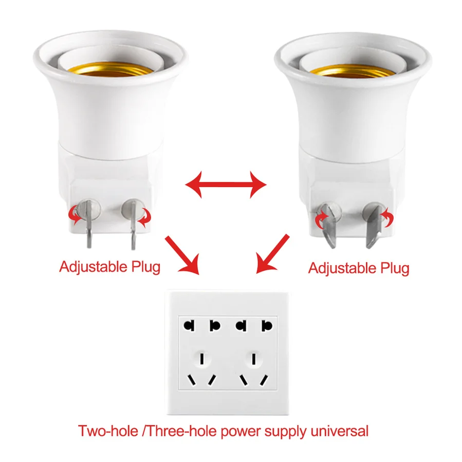 E27 LED Light Male Sochet Base Type To AC Power 220V EU Plug Lamp Holder Bulb Adapter Converter With ON OFF Button Switch