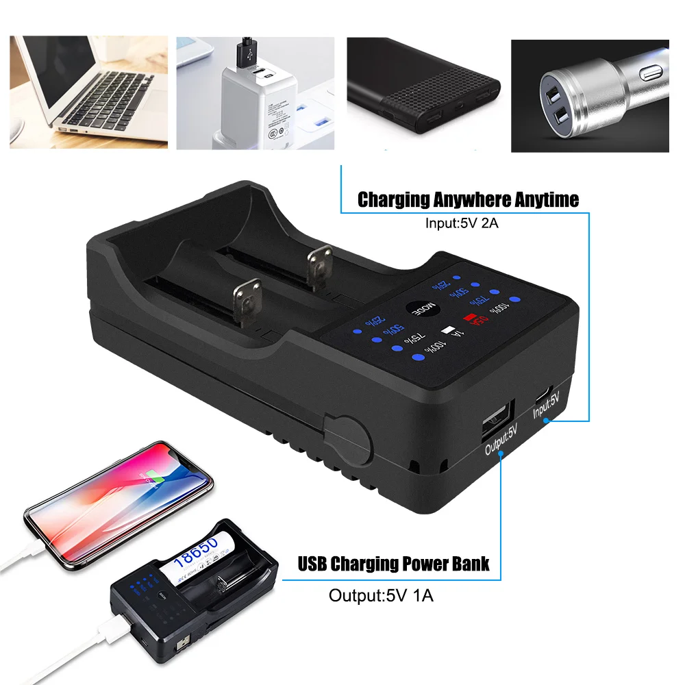 بالو AA AAA شاحن بطارية 18650 شاحن بطارية بطارية قابلة للشحن شاحن بطارية ل AA 3A 18650 14500 17500 مع LED عرض