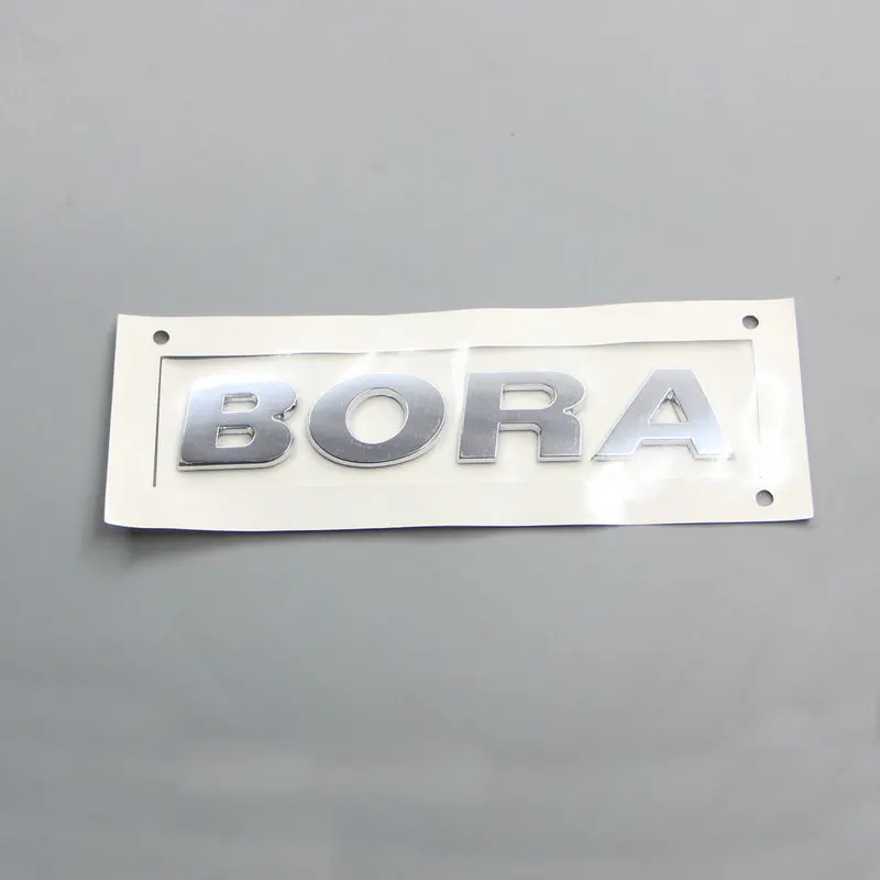 For BORA Trunk logo Bora alphabet ABS plastic Electroplated car paint silvery