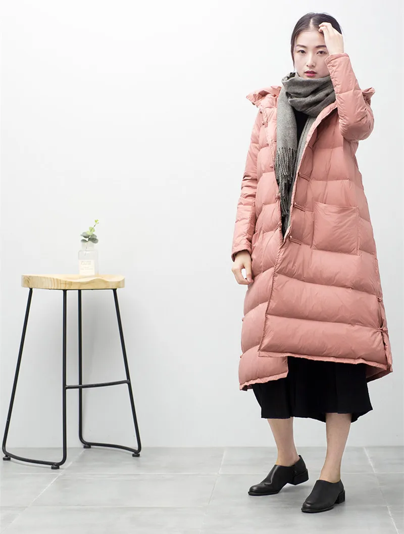 2023 moda boollili jaquetas femininas para baixo pato branco quente casaco de inverno feminino acolchoado jaqueta longo parka abrigo mujer