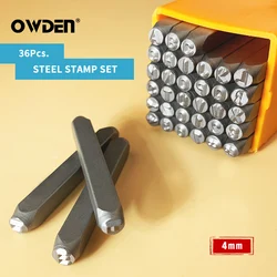 Owden-ジュエリー用の金属製パンチセット,4mm,36個