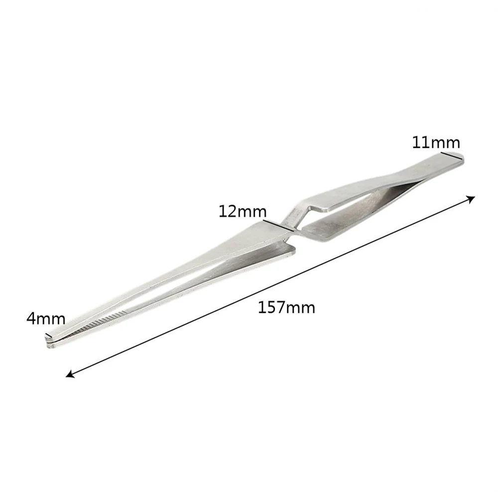 DIYWORK Stainless Steel Save Effort Non-slip Tweezers Reverse Action Tweezer Cross Lock Maintenance Tools