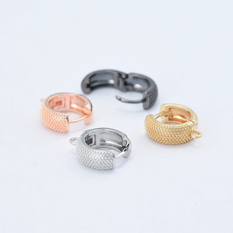 15mm Earring Making Supplies 22K Gold Plated Hoop Earrings Hooks Clasps Accessories for Woman Handmade DIY Jewellery Wholesale