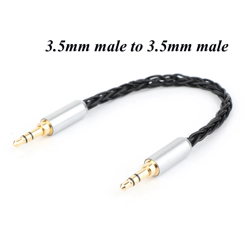 10cm posrebrzane 3.5mm męski na 3.5mm męski kabel Audio Stereo Hifi Audio przewód Aux do słuchawek, smartfonów, uwaga