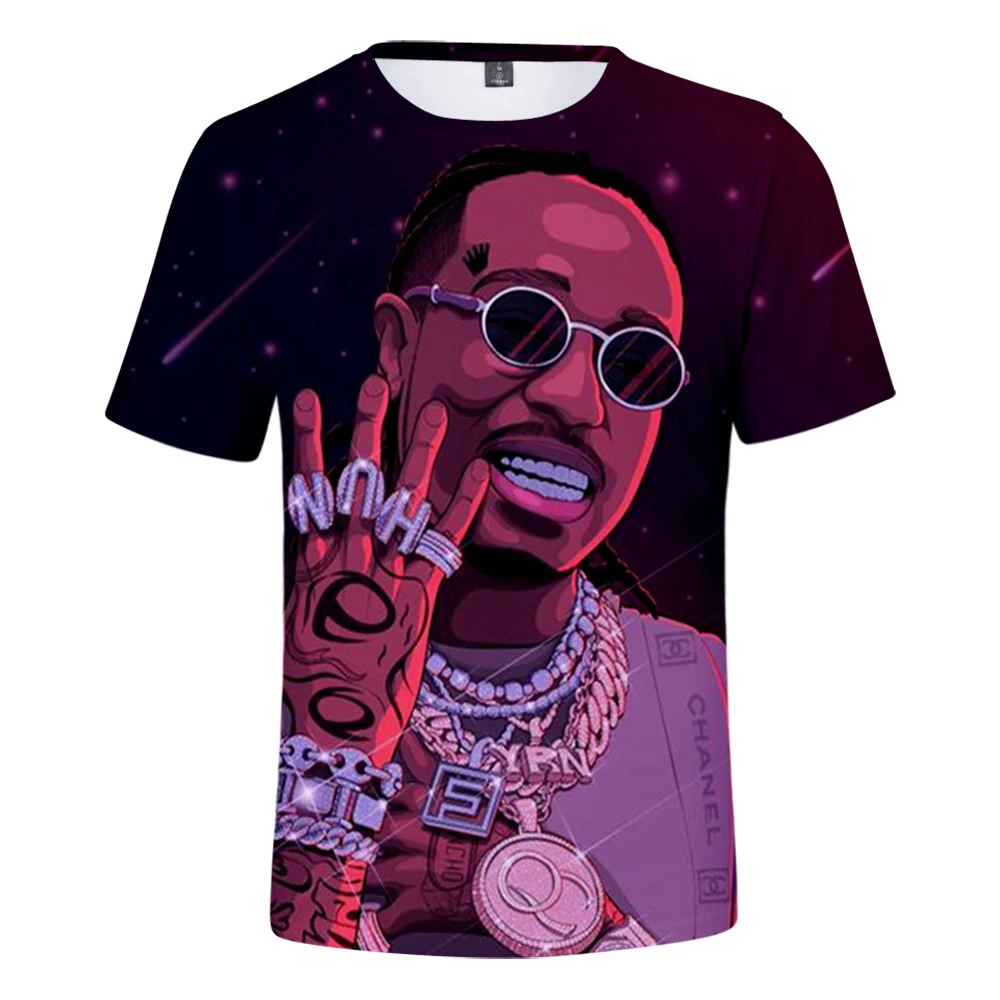 Migos Quavo T Shirt Hip Hop Fashion Swag T Shirts Men Women Short Sleeve Tshirt Harajuku Streetwear T-Shirt Rapper Quavo 3D Tee