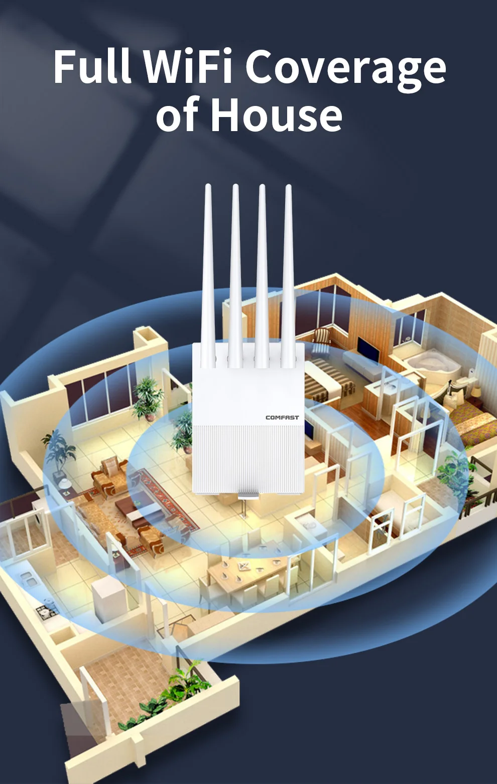 Roteador Wi-Fi sem fio com Cartão SIM, 300Mbps, 2.4GHz, CAT4 LTE, Roteador CPE ao ar livre, Cobertura Industrial, DC Power, 3G, 4G AP