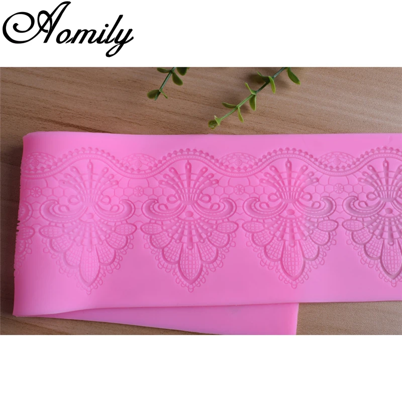 Amoliy 39.8cm European-style Pattern Cake Mat Fondant Silicone Mold Chocolate Moulds Tools Cake Decorating Baking Tools