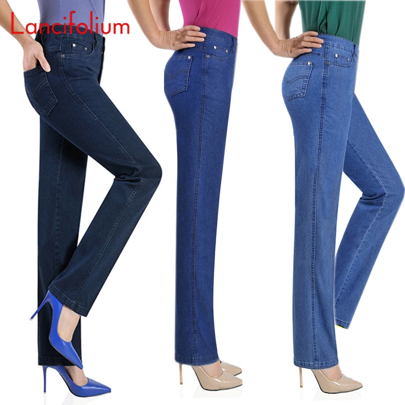 

Vintage High Waist Jeans Women Autumn Fall Straight Long Denim Pants Ladies 2020 Plus Size Mom Black Blue Jeans Pants Trousers