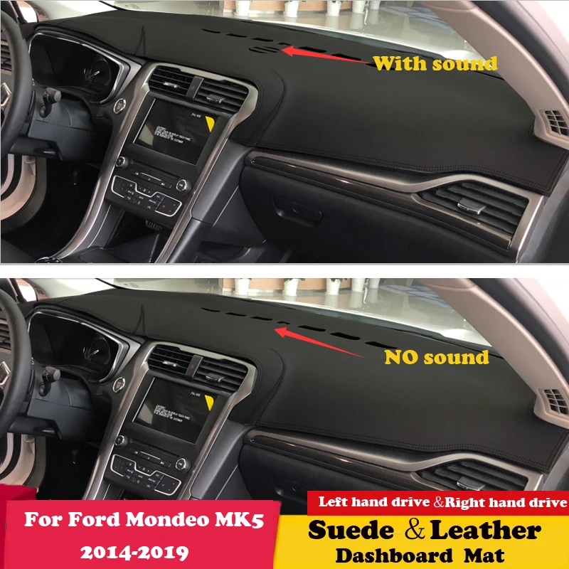 

For Ford Mondeo MK5 2014 2015 2016 2017 - 2019 Leather Dashmat Dashboard Cover Pad Dash Mat Carpet Car Styling Accessories Suede