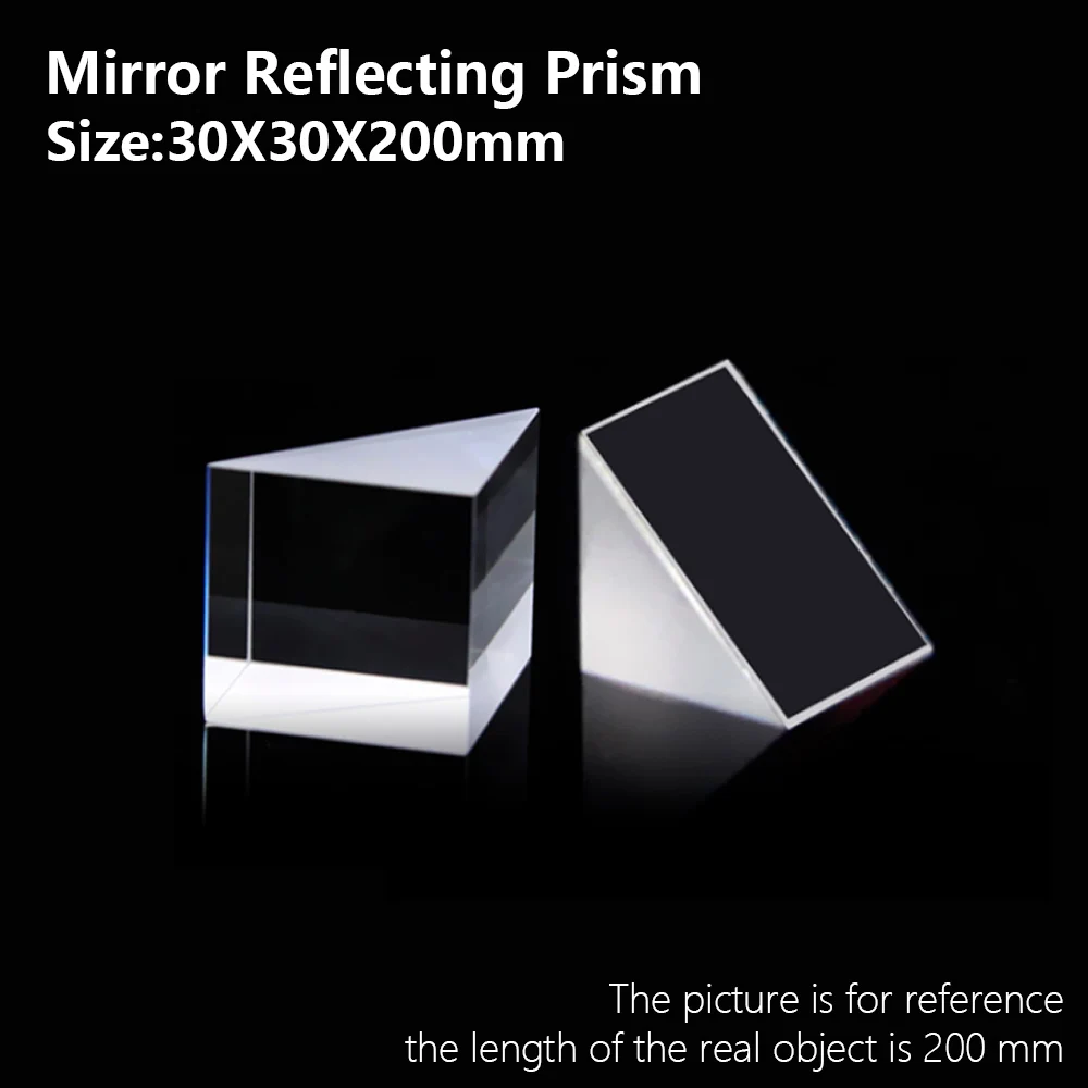 

Mirror Reflecting prism Isosceles right angle optical glass visual angle Detection prism Reflecting slope 90° 30x30x200mm