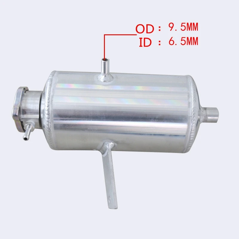 1.5L Universal Aluminum Coolant Water Expansion Tank Bottle Header Silver