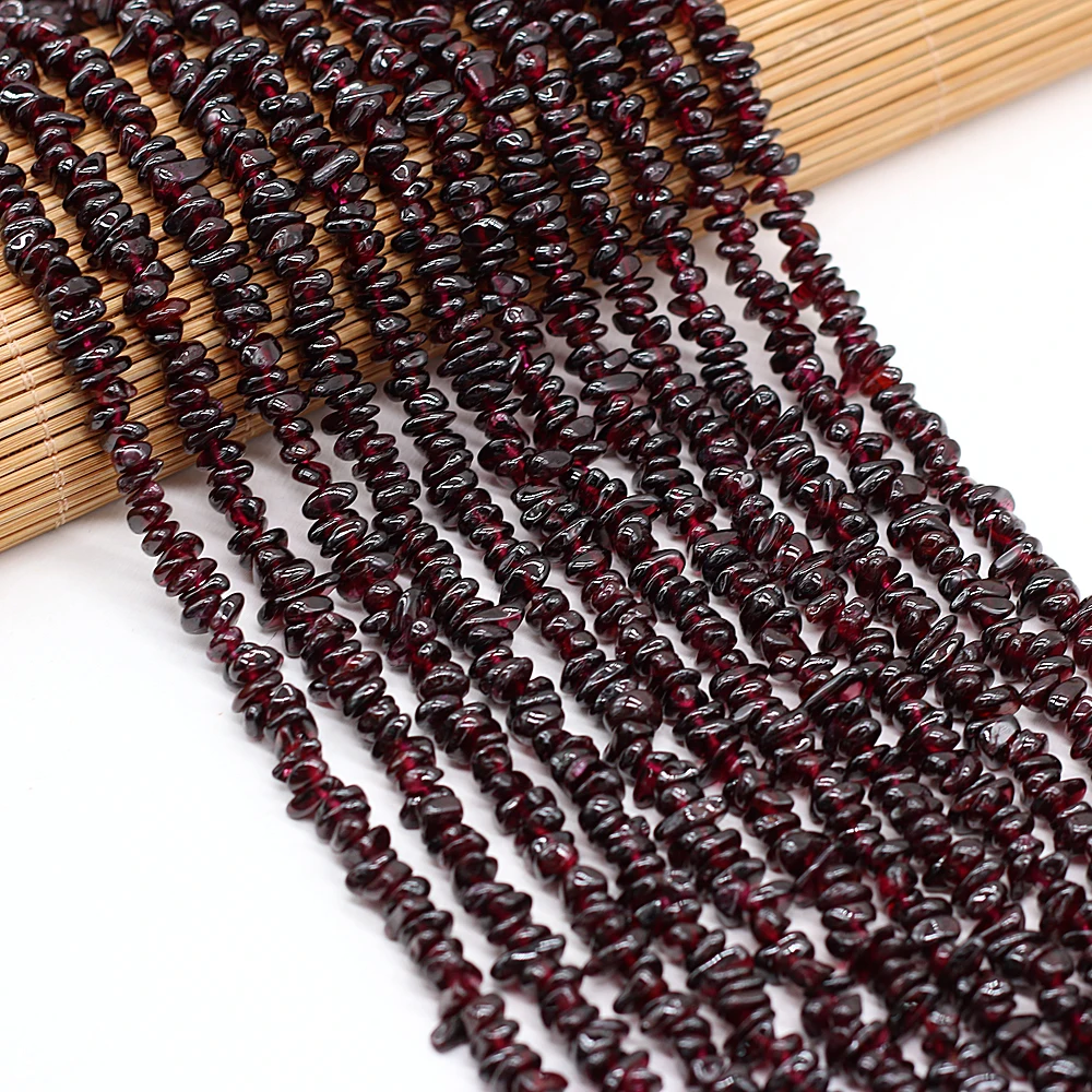 Natural Semi-precious Stone Unshaped Garnet 3x5-4x6mm For DIY Necklace Earrings Accessories Gift Length 40cm